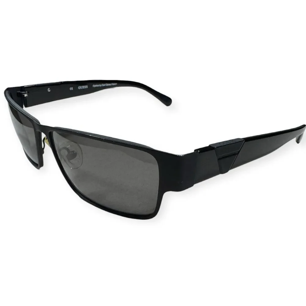 Guess GU 6766 Black Sunglasses Retro Rectangle‎ Frame Gray Lenses 140mm